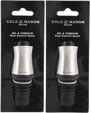 Cole & Mason Oil & Vinegar Flow Control Spout Pourer Pack of 2 Easy Pourer