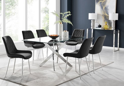Leonardo chrome glass dining - leonardo,