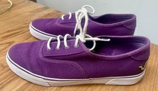 Voi Jeans Fiery Purple Canvas Lace-Up Plimsoll Trainers - Size UK9 EU43
