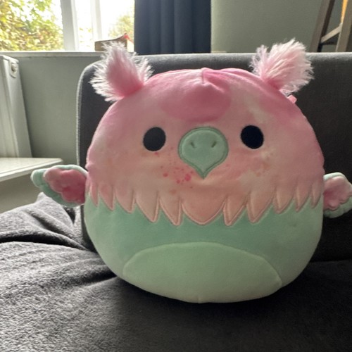 Pink and teal squishmallow owl - and,