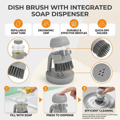 Dish brush with - with, soap