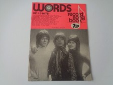 WORDS - RECORD SONG BOOK -