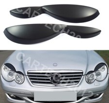 Headlight Eyebrow Eyelid Cover Mercedes C-class W203 Coupe, set, ABS PLASTIC