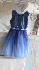 JONA MICHELLE DESIGN DARK & LIGHT NAVY BRIDESMAID/PARTY DRESS age 8 NEW