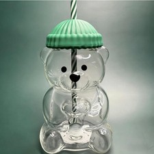 20oz Starbucks BEAR Glass Jar Cold Cup Tumbler with Straw - NEW LIMITED EDITION