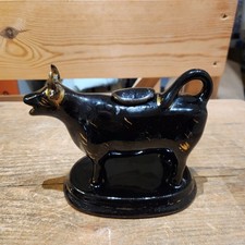 Antique Victorian Staffordshire Jackfield Pottery Cow Creamer - DAMAGED