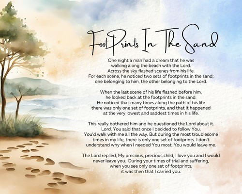 Footprints the sand b - in,