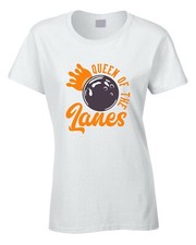 Bowling Funny Women's T-Shirt Queen Of The Lanes Bowler Gift Idea Team Club Ball