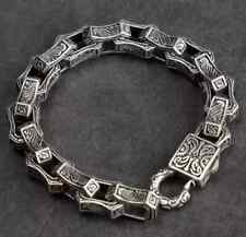 Men's Solid Gun Metal Stainless Steel Punk Biker Motorcycle Bracelet Jewellery