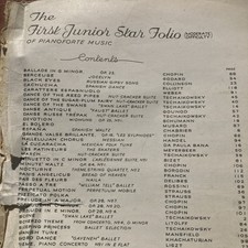 The First Junior Star Folio Of Piano Music Moderate Difficulty.