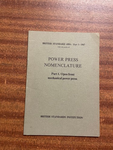Power press nomenclature part - press, nomenclature: