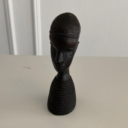 Carved wooden african head - carved,