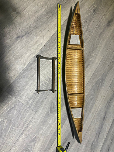 Vintage wooden model canoe - vintage,