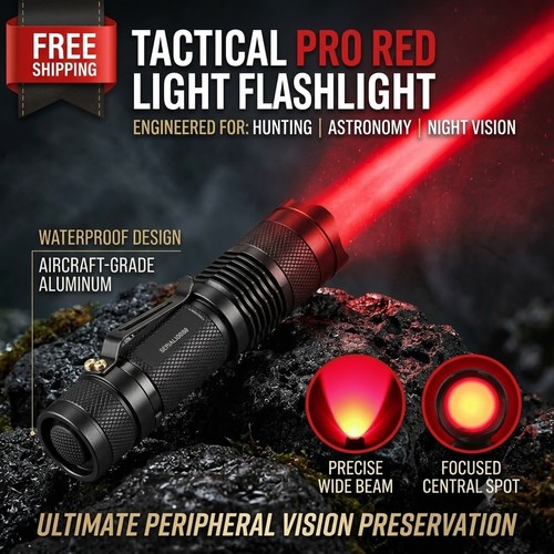 Red light leds flashlight - red,