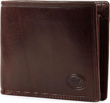 The Bridge Italian Leather Brown Mens 9 Card Uomo Coin Purse Wallet 01425601-14