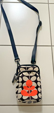 Orla Kiely Double Compartment Small Crossbody Bag New Black orange Stem Design