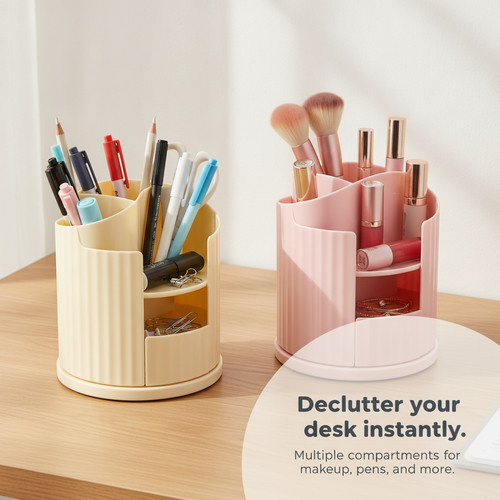 Rotating desk caddy with lid - desk,