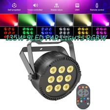 135W RGBW 9 LED Par Can Wash Light DMX DJ Disco Party Beam Stage Lighting Xmas
