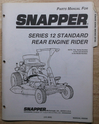 Snapper series rear engine - snapper,