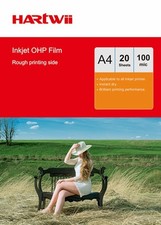 OHP Film A4 Clear with White Strip For Inkjet Printing - 20 Sheet Transparency