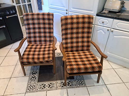 Pair vintage mid century teak - pair,