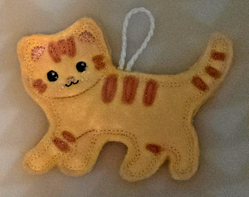 Felt cat hanging decoration - cat,