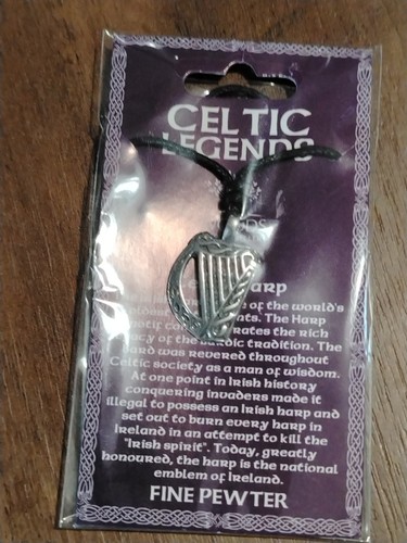 Celtic harp pendant made - celtic, from