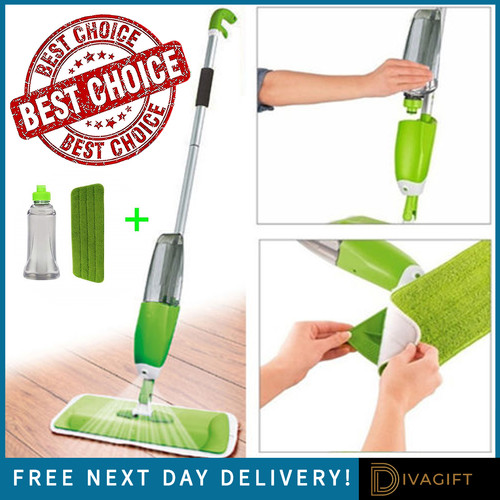 Green spray mop microfibre - green,
