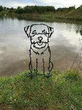 Border Terrier Rusty Metal Dog Rusty Garden Art Silhouette Ornament Mild Steel