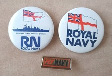 Vintage Royal Navy Badges x3