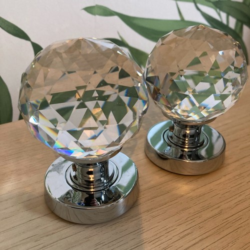 Crystal glass door knob - crystal,