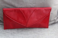 Renata Red Leather Clutch Bag