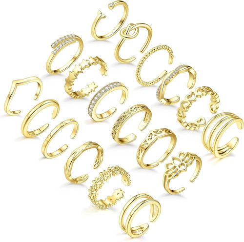 Pcs toe ring gold - 18, women