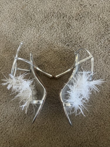 Nine west silver straps with - west, t-straps