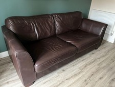 Harvey’s Brown Leather Sofa