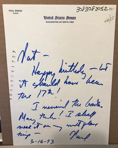 Senator paul simon autograph - senator,