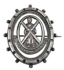 Antique Victorian 1893 The Royal Scots Regiment Silver Sweetheart Brooch Badge