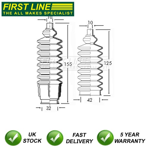Steering rack boot set front - rack,
