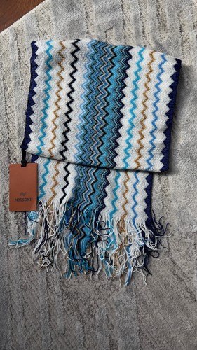 Missoni logo scarf blue 250 - logo,