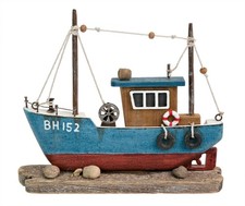 Wooden fishing trawler boat - wooden,