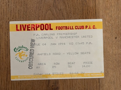 Ticket 1993 liverpool - 1993/94, v