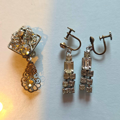 Vintage rhinestone filigree - vintage,