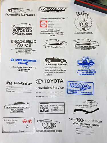 Custom made service history