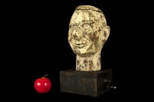 Antique Wooden Puppet Head, Folk Art circa 1920 / Clown Automaton