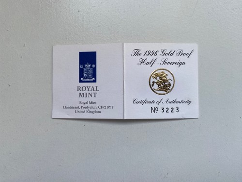 1996 gold proof half sovereign - half,