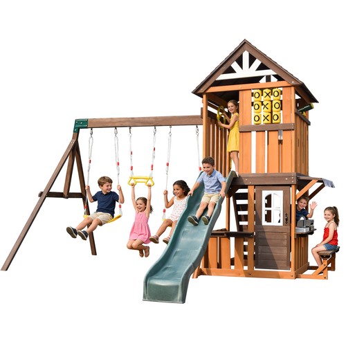 Giant kid wood swing set - kid,