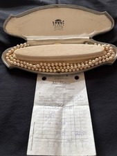 Vintage 1950s Lotus Pearls Necklace - Original Box & 1981 Receipt - 3 Strand