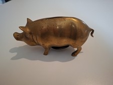 Brass Pig Money Box Vintage