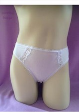 Ex Store ladies WHITE Floral Daisy Lace Waist Modal High Leg Knickers Briefs