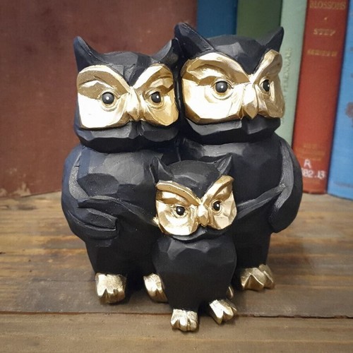 Owl family statue - family, |
